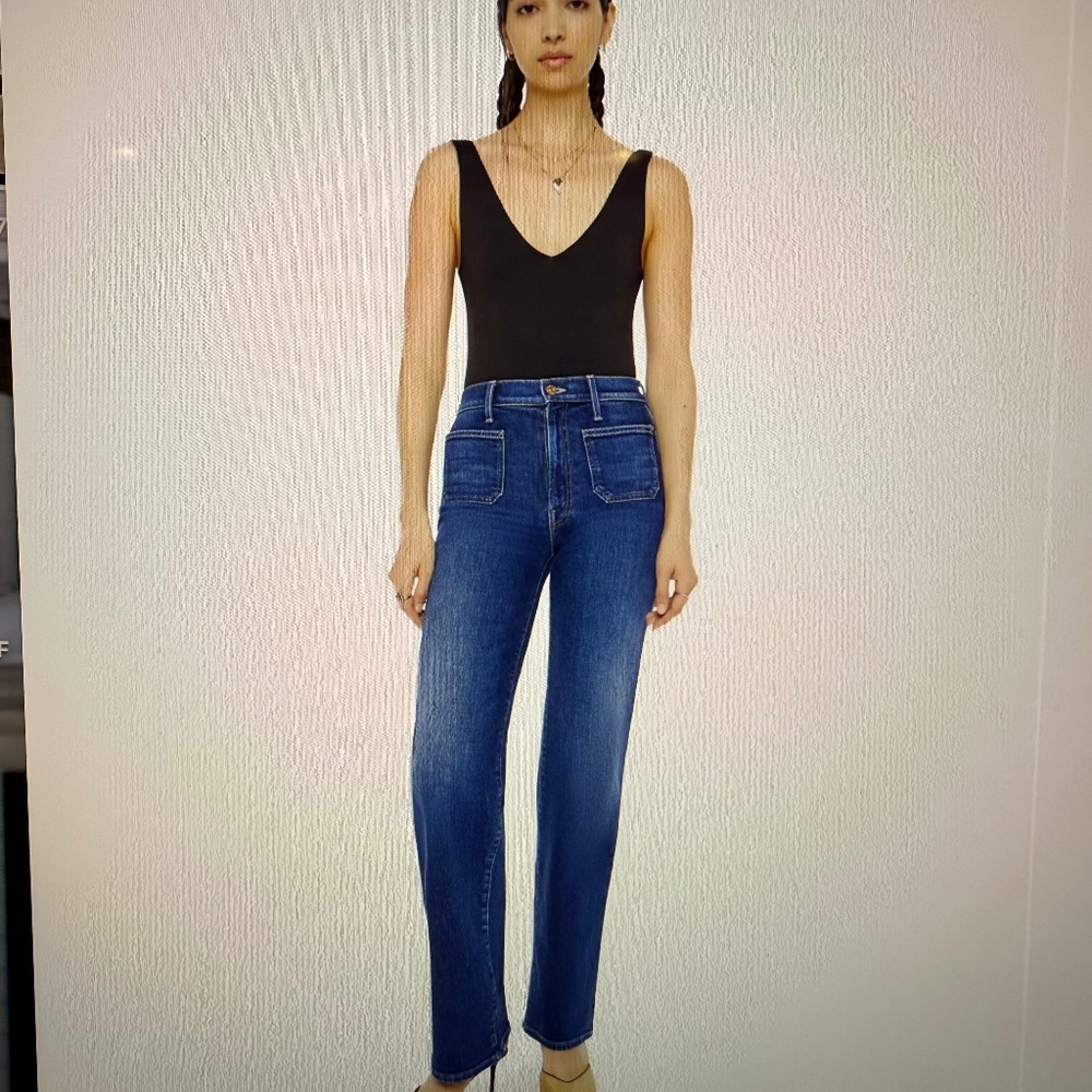 MOTHER JEANS Size 31 Patch Pocket Rambler Zip Sneak